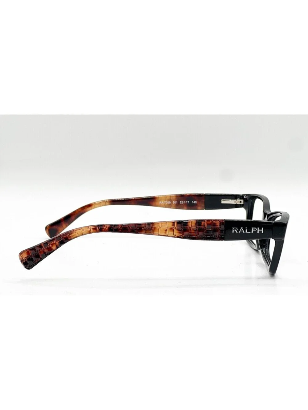 Ralph Lauren RA 7059 501 Black Rectangle Authentic Eyeglass Frames 52-17-140
